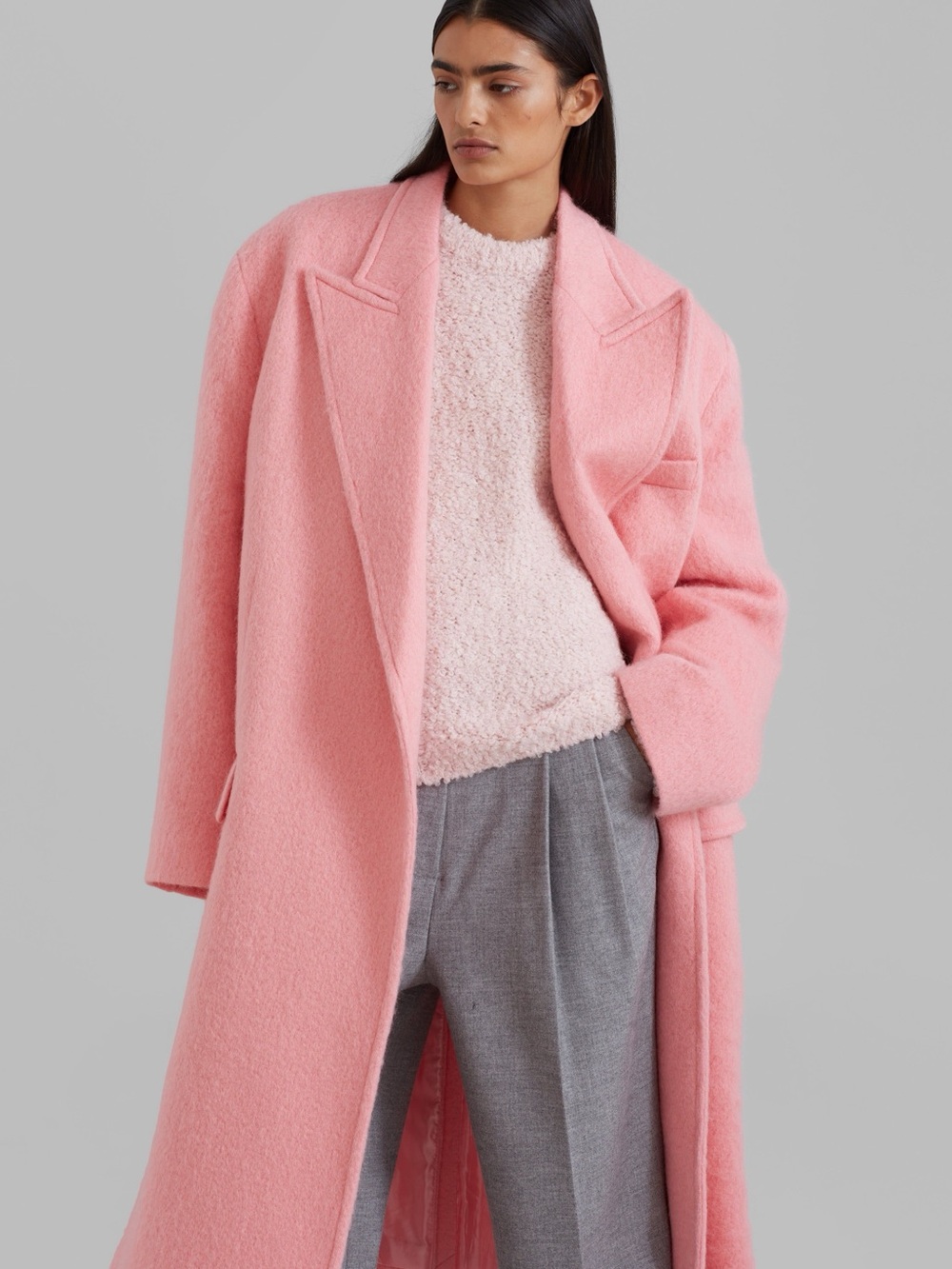 The Frankie Shop Coral Pink Oversized Coat